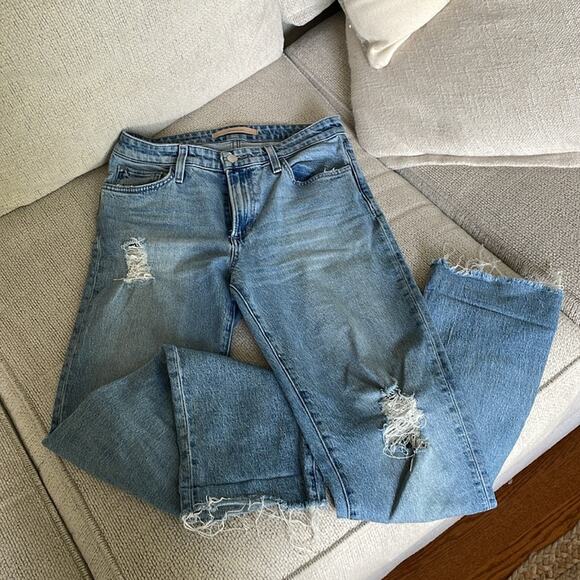 JOES JEANS The Niki Mid-Rise Boyfriend Distressed Light Blue Jeans Size 26 - Picture 2 of 7